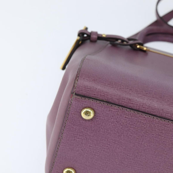 FENDI PETITE 2JOURS Handtas Leer Paars Goud Auth bs30463