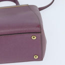 FENDI PETITE 2JOURS Hand Bag Leather Purple Gold Auth bs30463-16