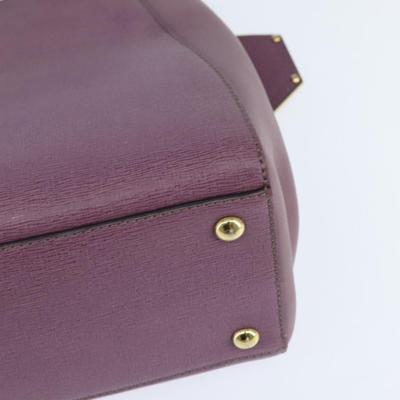 FENDI PETITE 2JOURS Hand Bag Leather Purple Gold Auth bs30463