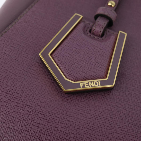 FENDI PETITE 2JOURS Handtas Leer Paars Goud Auth bs30463