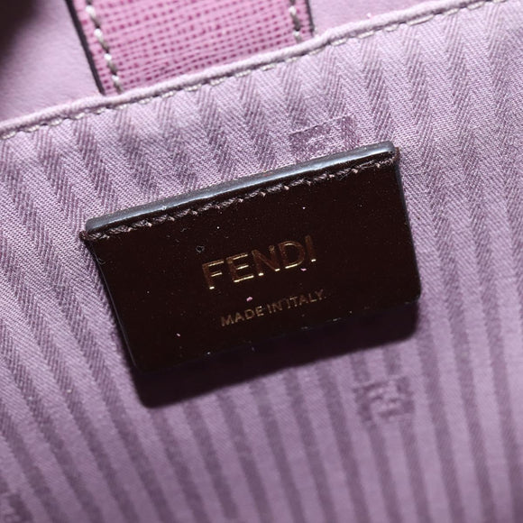 FENDI PETITE 2JOURS Hand Bag Leather Purple Gold Auth bs30463
