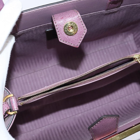 FENDI PETITE 2JOURS Handtas Leer Paars Goud Auth bs30463