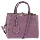 FENDI PETITE 2JOURS Hand Bag Leather Purple Gold Auth bs30463-1