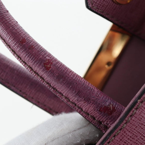 FENDI PETITE 2JOURS Handtas Leer Paars Goud Auth bs30463