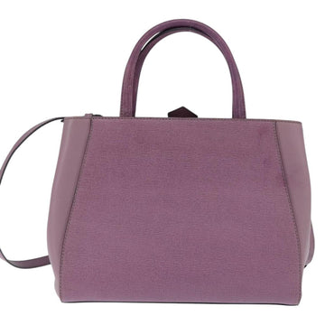 FENDI PETITE 2JOURS Hand Bag Leather Purple Gold Auth bs30463 - 0