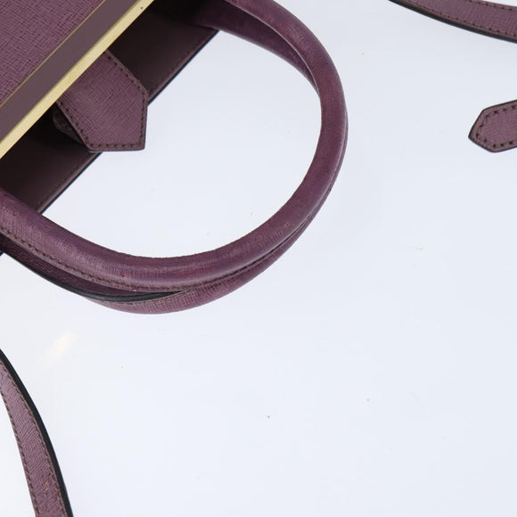 FENDI PETITE 2JOURS Handtas Leer Paars Goud Auth bs30463