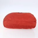 PRADA Chain Quilted Tote Bag Nylon Orange Gold Auth bs30467-5