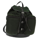 PRADA Backpack Nylon Leather Khaki Auth bs30468-1