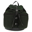 PRADA Backpack Nylon Leather Khaki Auth bs30468-13