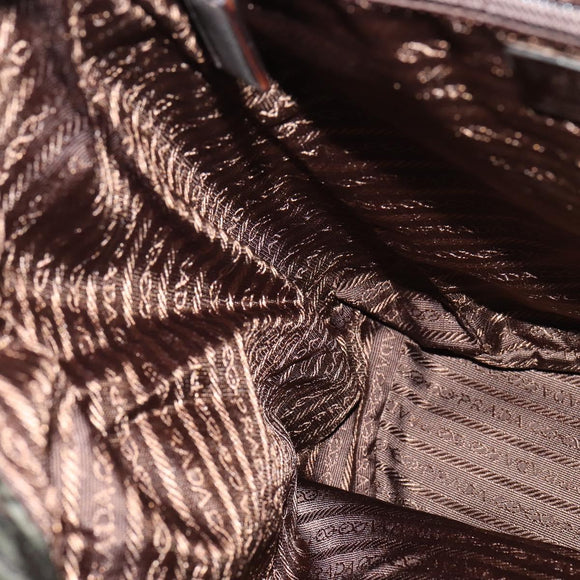 PRADA Backpack Nylon Leather Khaki Auth bs30468