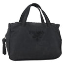 PRADA Beads Fringe Tote Bag Nylon Black Silver Auth bs30470-1