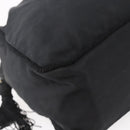 PRADA Beads Fringe Tote Bag Nylon Black Silver Auth bs30470-14