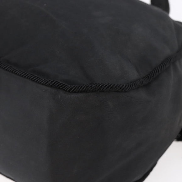 PRADA Beads Fringe Tote Bag Nylon Black Silver Auth bs30470