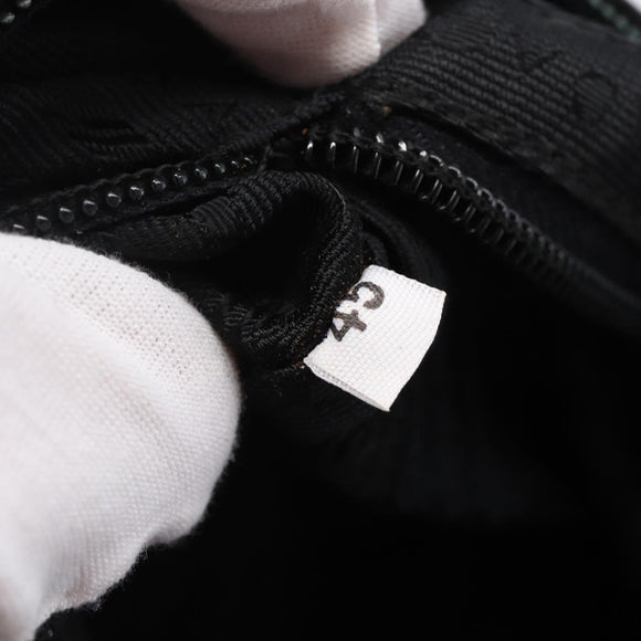 PRADA Beads Fringe Tote Bag Nylon Black Silver Auth bs30470