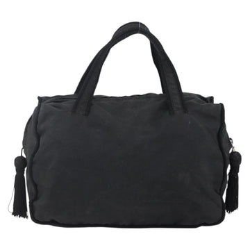 PRADA Beads Fringe Tote Bag Nylon Black Silver Auth bs30470 - 0