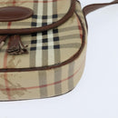 Burberrys Nova Check Shoulder Bag PVC Beige Gold Auth bs30473-15