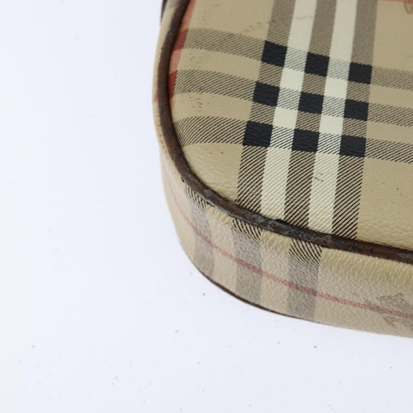 Burberrys Nova Check Shoulder Bag PVC Beige Gold Auth bs30473