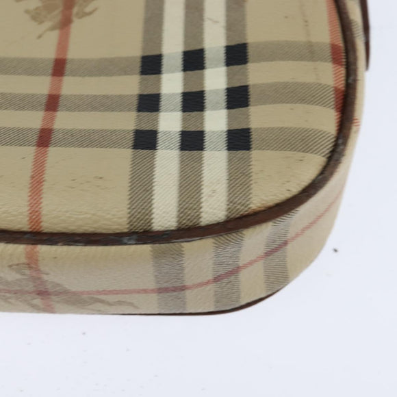 Burberrys Nova Check Shoulder Bag PVC Beige Gold Auth bs30473