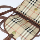 Burberrys Nova Check Shoulder Bag PVC Beige Gold Auth bs30473-9