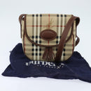 Burberrys Nova Check Shoulder Bag PVC Beige Gold Auth bs30473-12