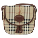 Burberrys Nova Check Shoulder Bag PVC Beige Gold Auth bs30473-13