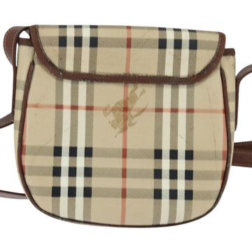 Burberrys Nova Check Shoulder Bag PVC Beige Gold Auth bs30473 - 0