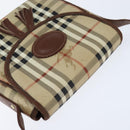 Burberrys Nova Check Shoulder Bag PVC Beige Gold Auth bs30473-6