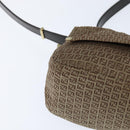 FENDI Zucchino Canvas Shoulder Bag Nylon Beige Gold Auth bs30474-14