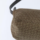 FENDI Zucchino Canvas Shoulder Bag Nylon Beige Gold Auth bs30474-15