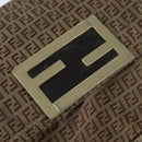FENDI Zucchino Canvas Shoulder Bag Nylon Beige Gold Auth bs30474-17