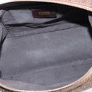 FENDI Zucchino Canvas Shoulder Bag Nylon Beige Gold Auth bs30474-11