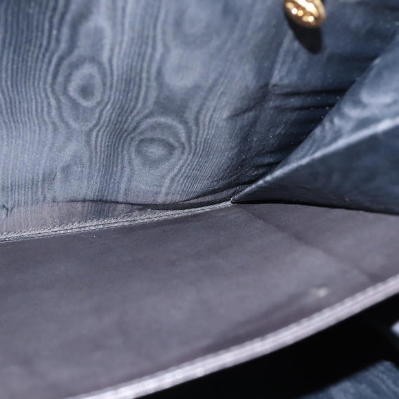 CHANEL Briefcase Patent leather Black Gold CC Auth bs30475