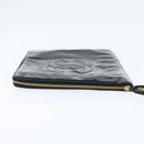 CHANEL Briefcase Patent leather Black Gold CC Auth bs30475-3