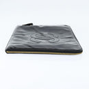 CHANEL Briefcase Patent leather Black Gold CC Auth bs30475-4