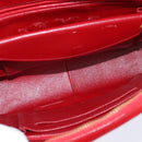 CHANEL V Stitch Shoulder Bag Lamb Skin Red Gold CC Auth bs30476-9