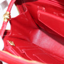 CHANEL V Stitch Shoulder Bag Lamb Skin Red Gold CC Auth bs30476-22