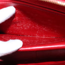 CHANEL V Stitch Shoulder Bag Lamb Skin Red Gold CC Auth bs30476-10