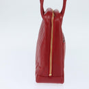 CHANEL V Stitch Shoulder Bag Lamb Skin Red Gold CC Auth bs30476-4