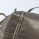 Salvatore Ferragamo Gancini Hand Bag Leather 2way Silver Auth bs30477-15