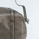 Salvatore Ferragamo Gancini Hand Bag Leather 2way Silver Auth bs30477-16