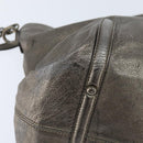 Salvatore Ferragamo Gancini Hand Bag Leather 2way Silver Auth bs30477-17