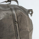 Salvatore Ferragamo Gancini Hand Bag Leather 2way Silver Auth bs30477-10