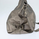 Salvatore Ferragamo Gancini Hand Bag Leather 2way Silver Auth bs30477-4