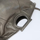 Salvatore Ferragamo Gancini Hand Bag Leather 2way Silver Auth bs30477-6