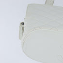 CHANEL Matelasse Tote Bag Caviar Skin White CC Auth bs30478-9