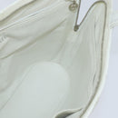 CHANEL Matelasse Tote Bag Caviar Skin White CC Auth bs30478-19