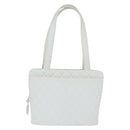 CHANEL Matelasse Tote Bag Caviar Skin White CC Auth bs30478-13