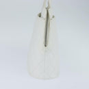 CHANEL Matelasse Tote Bag Caviar Skin White CC Auth bs30478-4