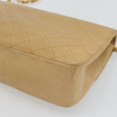 CHANEL Matelasse Chain Shoulder Bag Lamb Skin Beige Gold CC Auth bs30479-15