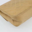 CHANEL Matelasse Chain Shoulder Bag Lamb Skin Beige Gold CC Auth bs30479-16
